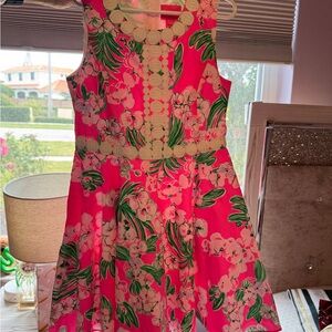 Lilly Pulitzer Pink and Green Floral Dress